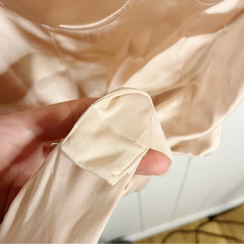 Zara Champagne Satin Effect Bustier Bodysuit. Size Large. NWT. - Picture 7 of 9